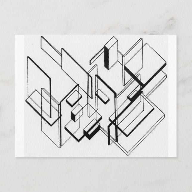 Architekturanalyse von Theo van Doesburg Postkarte (Vorderseite)