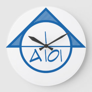 Architekturbezugssymbol-Wanduhr (blau) Große Wanduhr