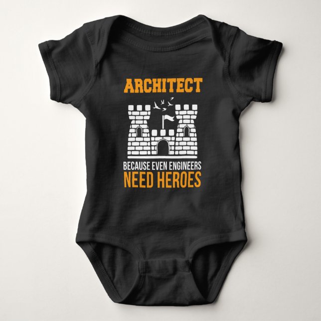 Architekturbüros - auch Ingenieure brauchen Helden Baby Strampler (Vorderseite)