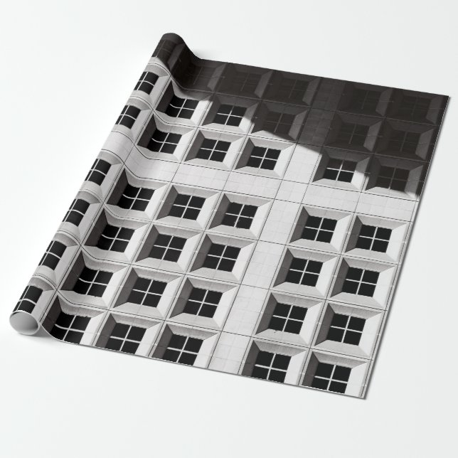 ARCHITEKTURELLE FOTOGRAFIE DES WEISSEN GEBÄUDE GESCHENKPAPIER (Ungerollt)