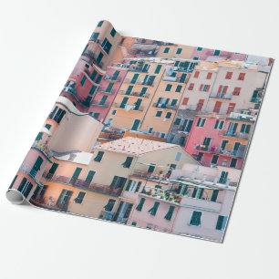 ARCHITEKTURELLE FOTOGRAFIE VON KONKRETEN HÄUSERN GESCHENKPAPIER