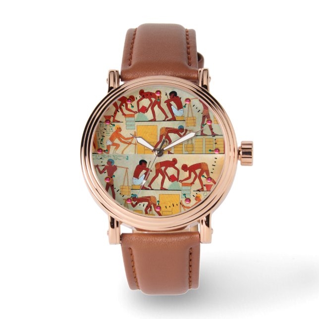 ARCHITEKTURELLER BAU VON ANTIQUE ÄGYPT ARMBANDUHR (Vorderseite)