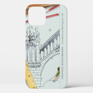 Architekturingenieur für die Aquarellfarbenmonogra Case-Mate iPhone Hülle