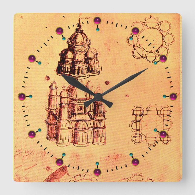 ARCHITEKTURPROJEKT RENAISSANCE, ARCHITEKT QUADRATISCHE WANDUHR (Vorderseite)