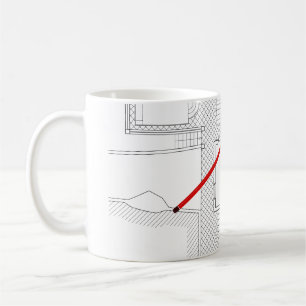Architekturprojekt, zeichnend, Architekten Kaffeetasse