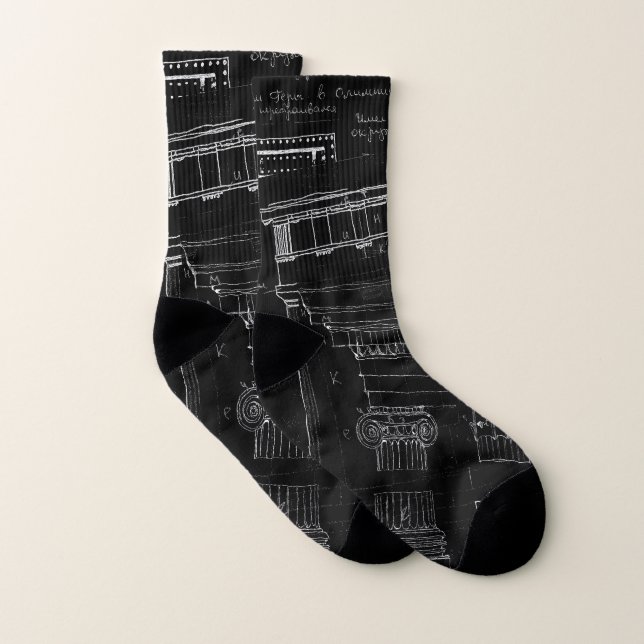 Architekturskizze Socken (Paar)
