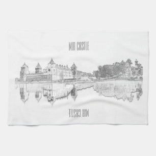 Architekturskizze Weißrussland Mir Geschirrtuch