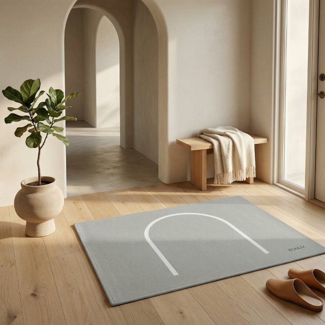 Architekturstein Grau Arch Japandi-Stil Modern Fußmatte (Architectural Stone Grey Arch Japandi Style Modern Doormat)