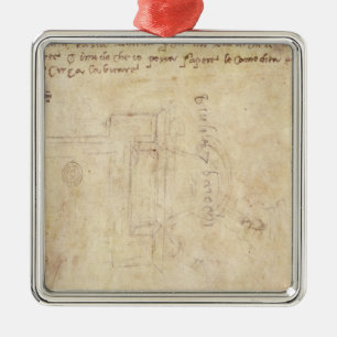 Architekturstudie mit Anmerkungen Silbernes Ornament