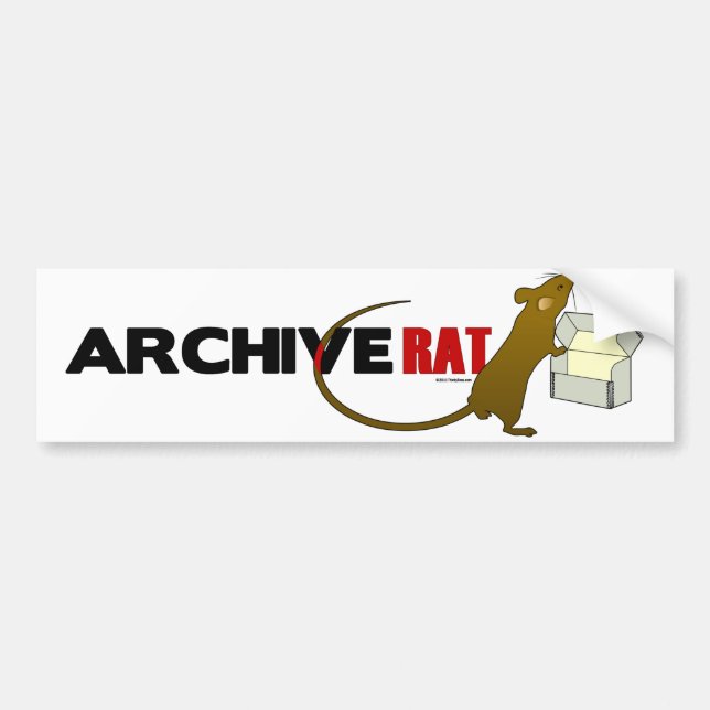 Archiv-Ratte (Version 2) Autoaufkleber (Vorne)