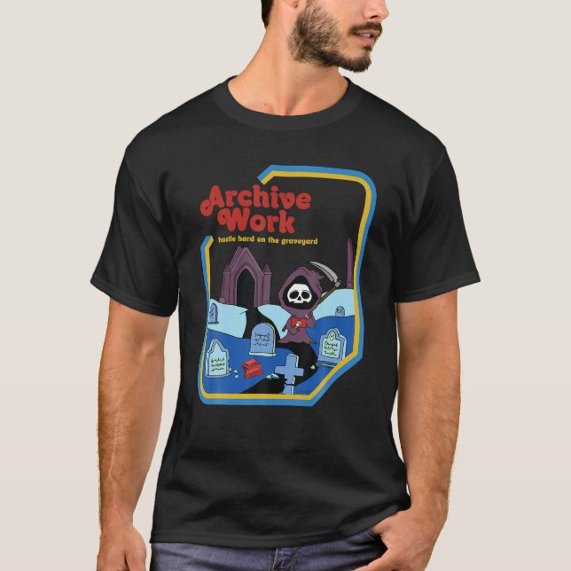 Archivarbeit hart auf dem Friedhof Grim Rea T-Shirt (Vorderseite)