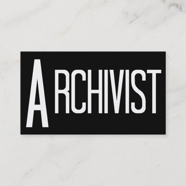 Archivare Black Simple Business Card Visitenkarte (Vorderseite)