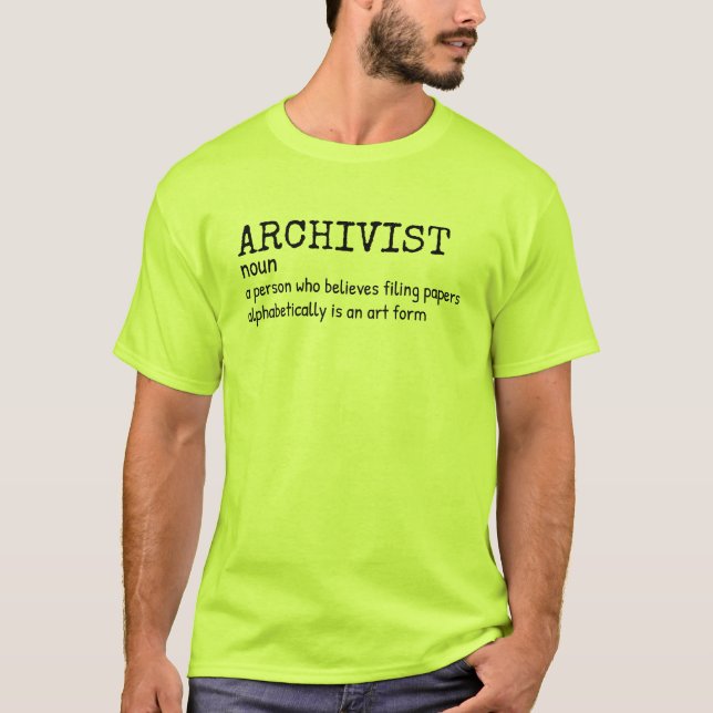 Archivist Spaß Definition Shirt von Männern (Vorderseite)