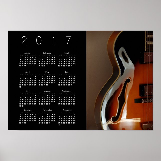 Archtop Guitar Calendrier Poster 2017 (Devant)