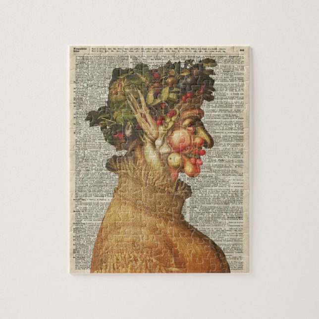 Arcimboldo Sommer-Vintage Collage auf altes (Vertikal)