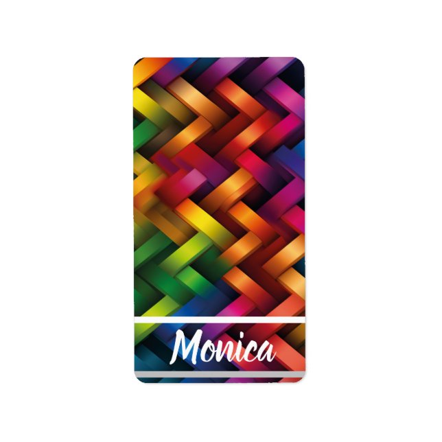 Arcoíris de Geometría Vibrante Adressaufkleber (Vorne)