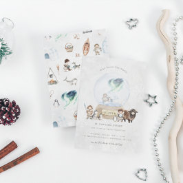 Arctic Adventure Snow Globe Geburtstag Einladung