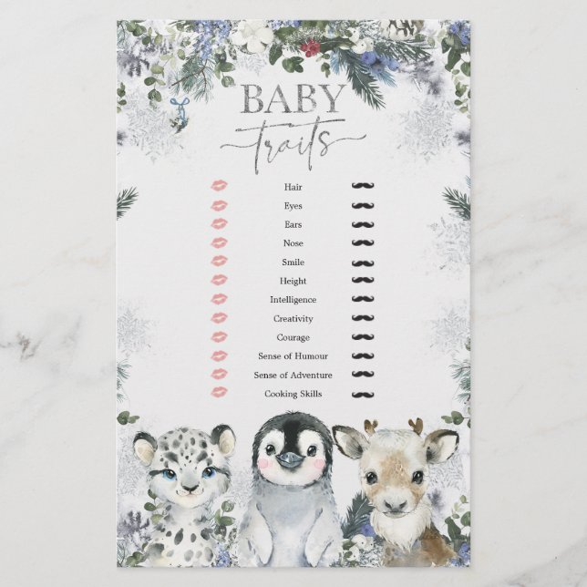 Arctic Animal Winter Onederland Baby Tracks Game (Vorderseite)