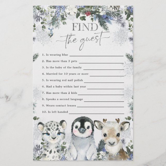 Arctic Animal Winter Onederland Finden Sie den Gas (Vorderseite)