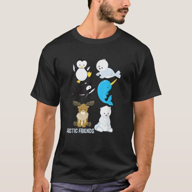Arctic Animals Penguin Seal Whale Polar Bear Narwh T-Shirt (Vorderseite)