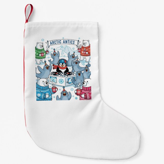 Arctic Antics Weihnachts-Strumpf | Niedlich Pengui Kleiner Weihnachtsstrumpf (Vorderseite)