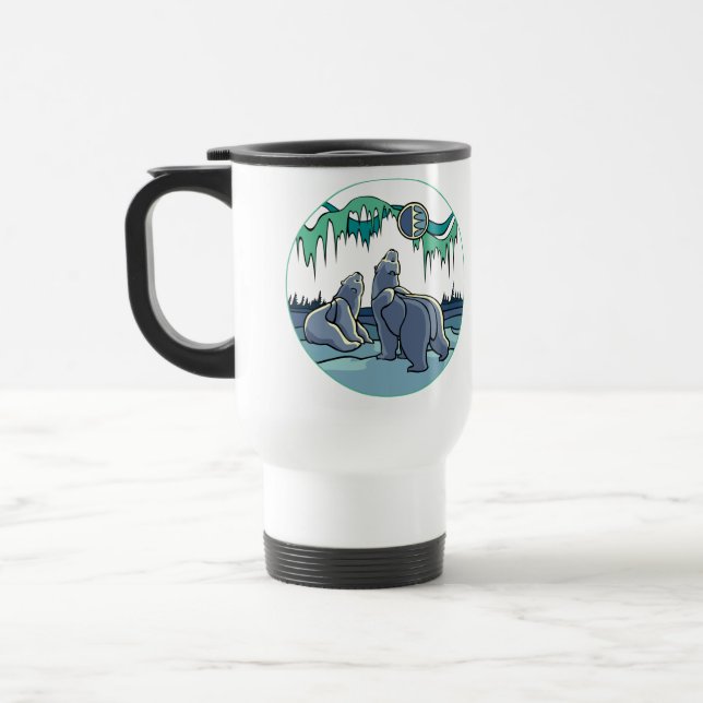 Arctic Art Bear Travel Mug Polar Bear Cup (Gauche)