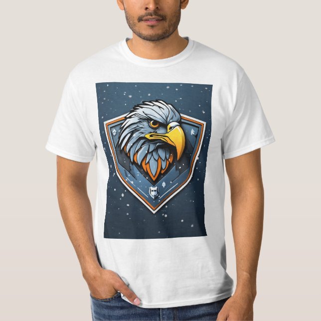 Arctic Aviy Fury: Futuristischer Adler-Raven-T - S T-Shirt (Vorderseite)