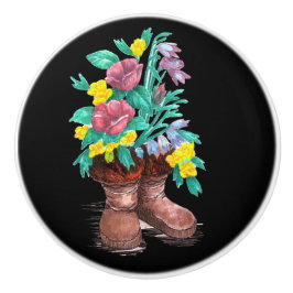 Arctic Bell Heather Rose Wildblume Mukluk Boot Keramikknauf