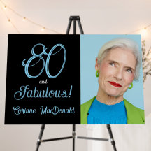 Arctic Blue Eighty and Fabulous 80th Birthday