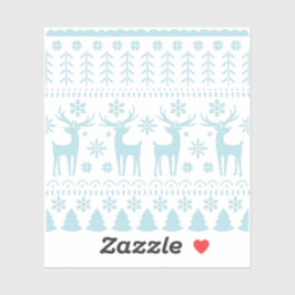 Arctic Blue Folk Art Winter Thema Aufkleber