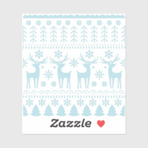 Arctic Blue Folk Art Winter Thema Aufkleber