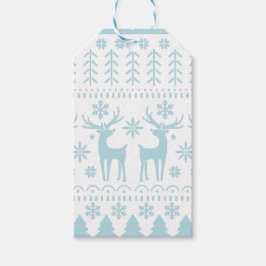 Arctic Blue Folk Art Winter Thema Geschenkanhänger