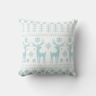 Arctic Blue Folk Art Winter Thema Kissen
