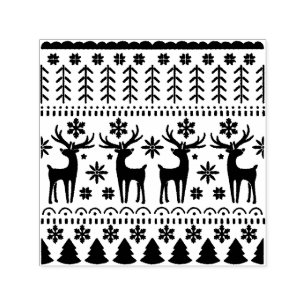 Arctic Blue Folk Art Winter Thema Permastempel