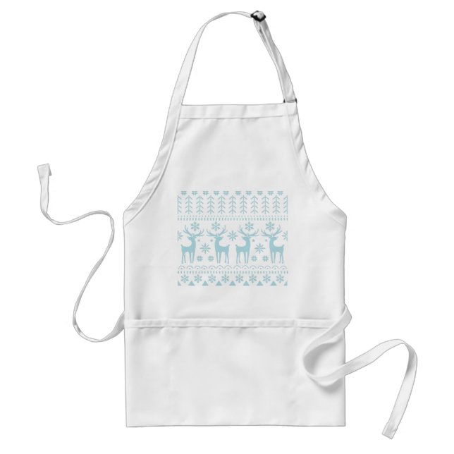 Arctic Blue Folk Art Winter Thema Schürze (Vorne)