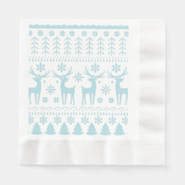 Arctic Blue Folk Art Winter Thema Serviette