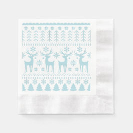Arctic Blue Folk Art Winter Thema Serviette
