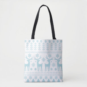 Arctic Blue Folk Art Winter Thema Tasche