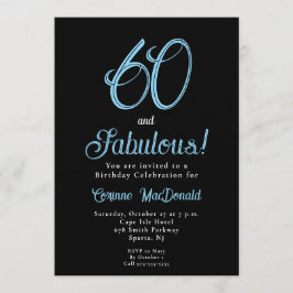 Arctic Blue Sixty and Fabulous 60th Birthday Party Einladung