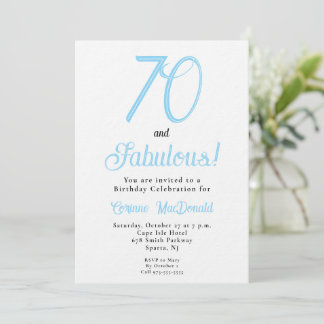 Arctic Blue Sixty und Fabulous 70. Geburtstagsfeie Einladung