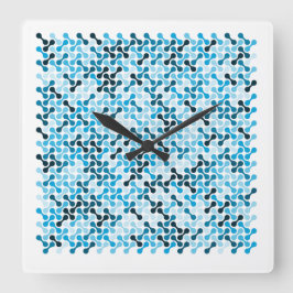 Arctic Flow – Blauer Rhythmus Quadratische Wanduhr