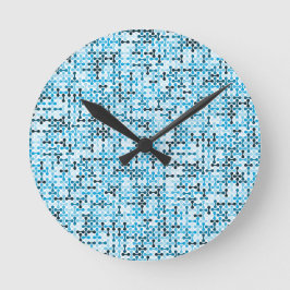 Arctic Flow – Blauer Rhythmus Runde Wanduhr
