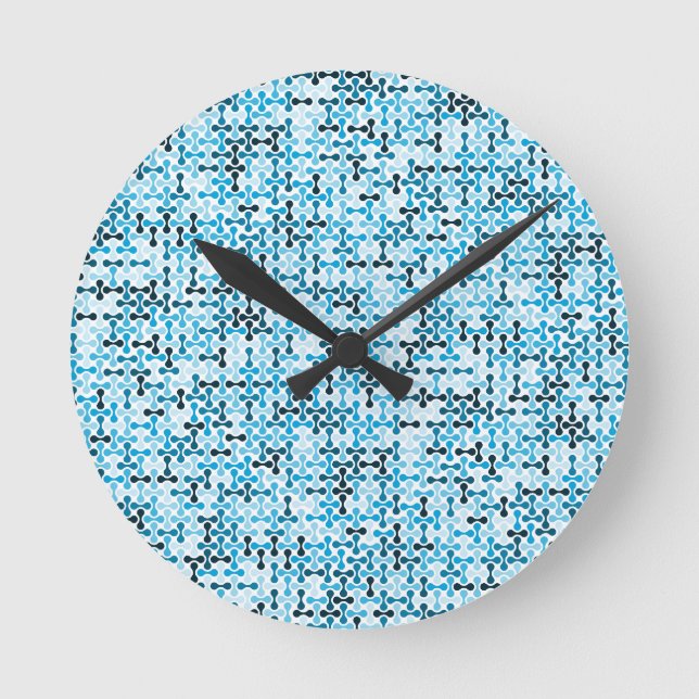 Arctic Flow – Blauer Rhythmus Runde Wanduhr (Vorderseite)