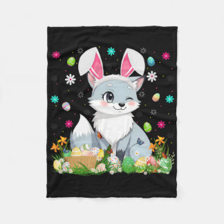 Arctic Fox Easter Egg Hunt Bunny Ear Arctic Fox Ha Fleecedecke
