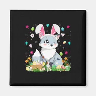 Arctic Fox Easter Egg Hunt Bunny Ear Arctic Fox Ha Magnet
