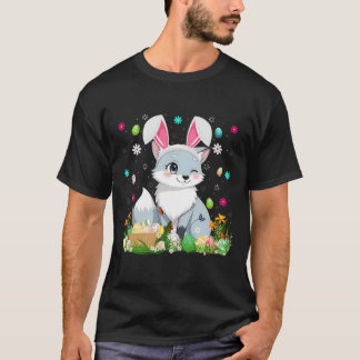 Arctic Fox Easter Egg Hunt Bunny Ear Arctic Fox Ha T-Shirt