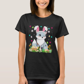 Arctic Fox Easter Egg Hunt Bunny Ear Arctic Fox Ha T-Shirt