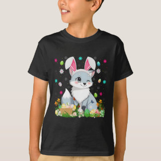 Arctic Fox Easter Egg Hunt Bunny Ear Arctic Fox Ha T-Shirt