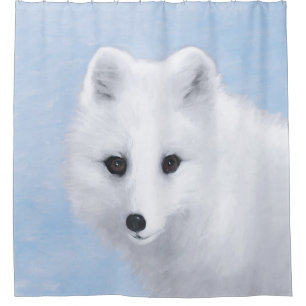 Arctic Fox Painting - Original Wildlife Art Duschvorhang