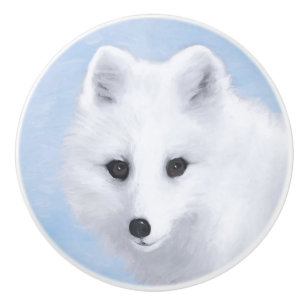 Arctic Fox Painting - Original Wildlife Art Keramikknauf